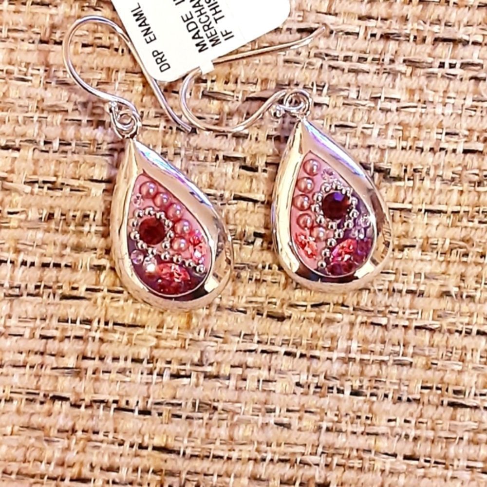 ENAML STONE TEARD DROP EARRING